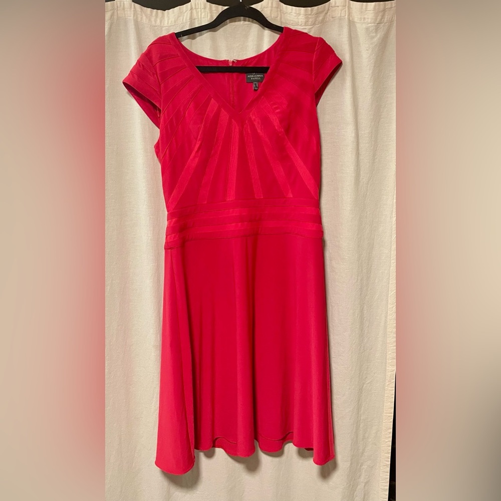 Adrianna Papell Hot Pink Midi Dress